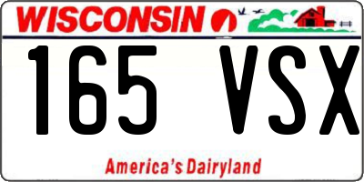 WI license plate 165VSX