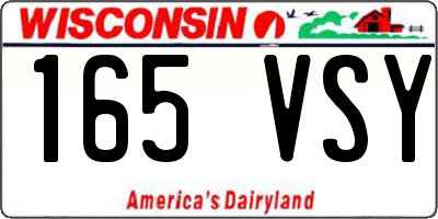 WI license plate 165VSY