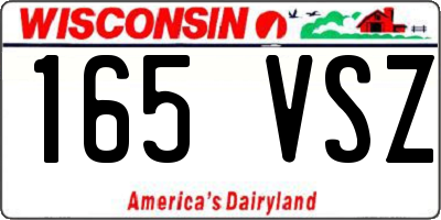 WI license plate 165VSZ