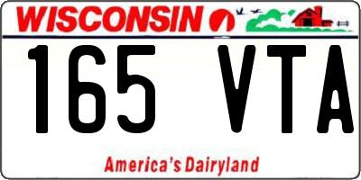 WI license plate 165VTA