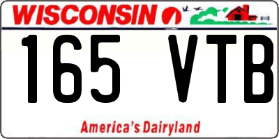 WI license plate 165VTB