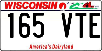 WI license plate 165VTE