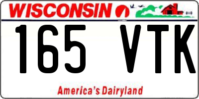 WI license plate 165VTK
