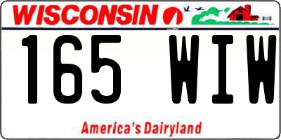 WI license plate 165WIW