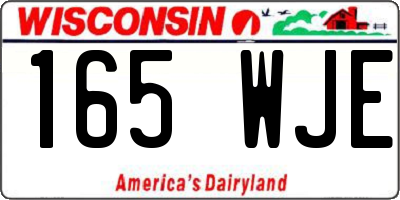 WI license plate 165WJE