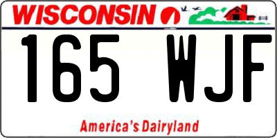 WI license plate 165WJF