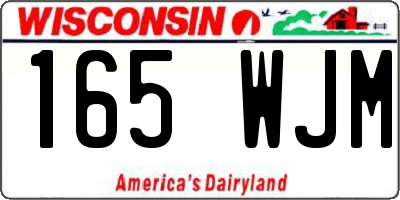 WI license plate 165WJM