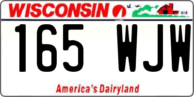 WI license plate 165WJW