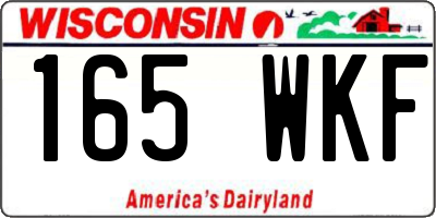 WI license plate 165WKF