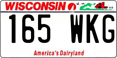 WI license plate 165WKG