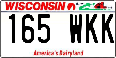 WI license plate 165WKK