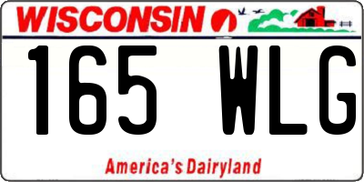 WI license plate 165WLG
