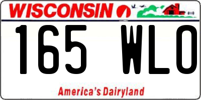 WI license plate 165WLO