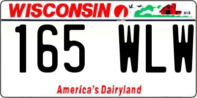 WI license plate 165WLW