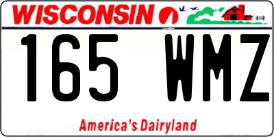 WI license plate 165WMZ