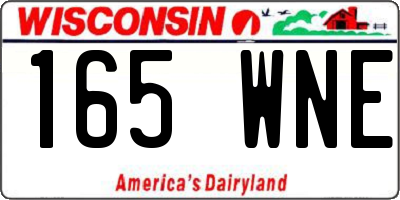WI license plate 165WNE