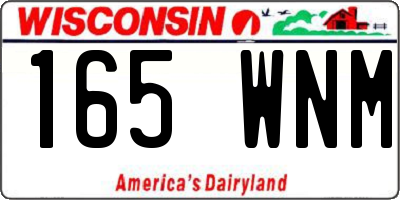 WI license plate 165WNM