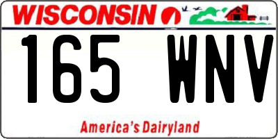 WI license plate 165WNV