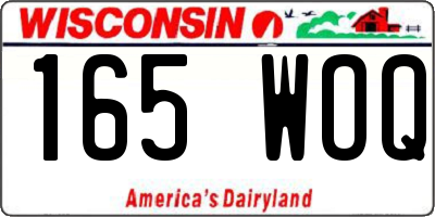 WI license plate 165WOQ