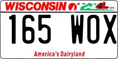 WI license plate 165WOX