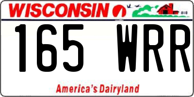 WI license plate 165WRR