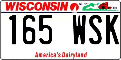 WI license plate 165WSK