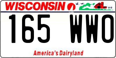 WI license plate 165WWO