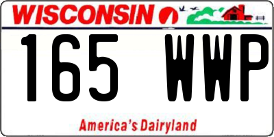 WI license plate 165WWP