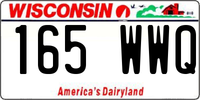 WI license plate 165WWQ