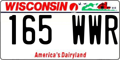 WI license plate 165WWR