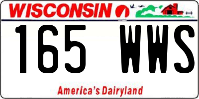 WI license plate 165WWS