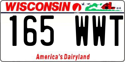WI license plate 165WWT