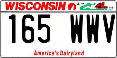 WI license plate 165WWV