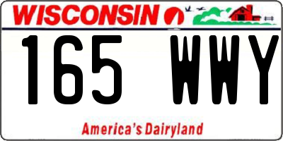 WI license plate 165WWY