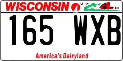 WI license plate 165WXB
