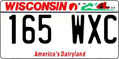 WI license plate 165WXC