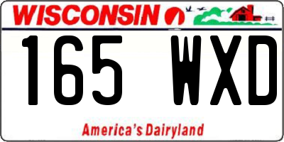 WI license plate 165WXD