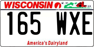 WI license plate 165WXE