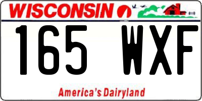 WI license plate 165WXF