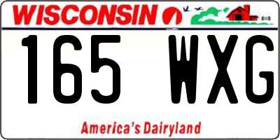 WI license plate 165WXG