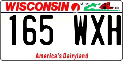 WI license plate 165WXH