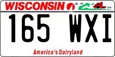 WI license plate 165WXI