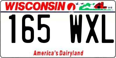 WI license plate 165WXL