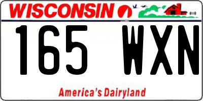 WI license plate 165WXN