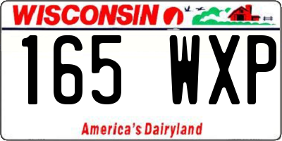 WI license plate 165WXP