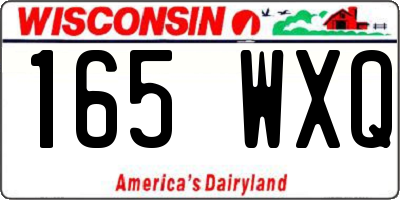 WI license plate 165WXQ