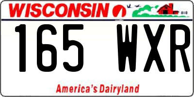 WI license plate 165WXR