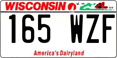 WI license plate 165WZF