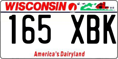 WI license plate 165XBK