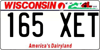 WI license plate 165XET